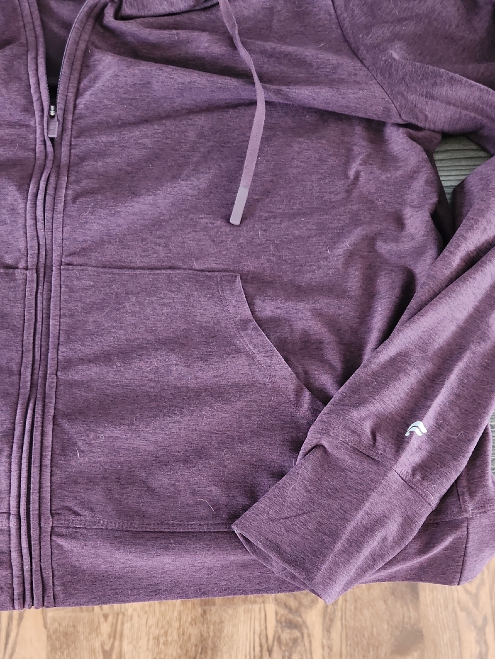 Fabletics Cloud Jersey Full Zip Hoodie - Oxblood Healther - Picture 4 of 8
